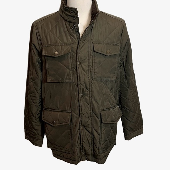 Tommy Hilfiger Men’s Quilted Field Jacket Olive Green Size M Heritage Utility